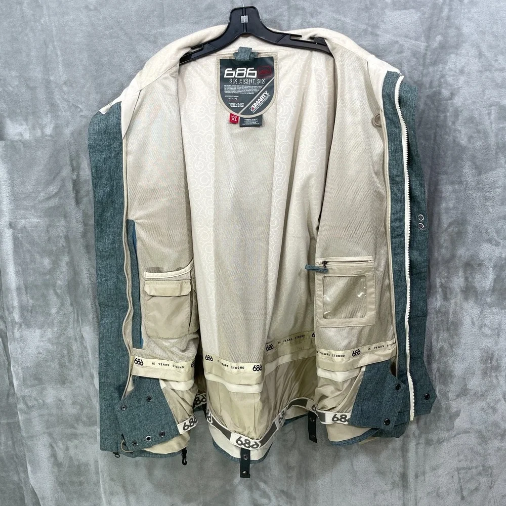 686 Smarty Snowboard Jacket Mens XL  3 in 1 l Heavy Ski/Snowboard Teal Gray